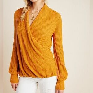 Anthropologie Maeve Rafela Hacci Surplice Wrap Top